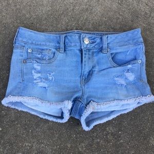 American Eagle 4 Distressed Shortie Jean Shorts